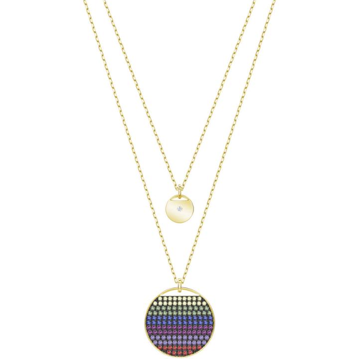 Swarovski Ginger Layered Pendant, Multi-colored, Gold Plating