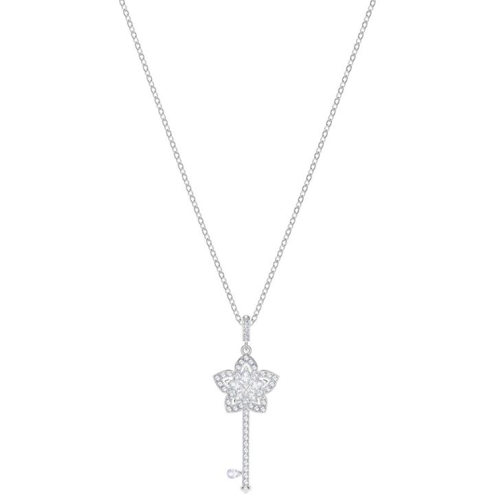 Swarovski Lady Key Pendant, White, Rhodium Plating