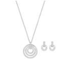 Swarovski Swarovski Circle Set, Medium, White, Rhodium Plating White Rhodium-plated