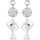 Swarovski Mary Katrantzou Nostalgia Triple Drop Pierced Earrings, White, Palladium Plating