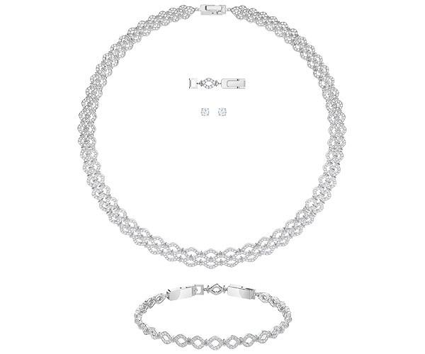 Swarovski Swarovski Lace Set, White, Rhodium Plating White Rhodium-plated