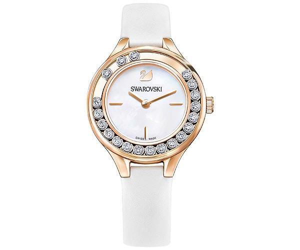 Swarovski Swarovski Lovely Crystals Mini Watch, Leather Strap, White, Rose Gold Tone White Rose Gold-plated