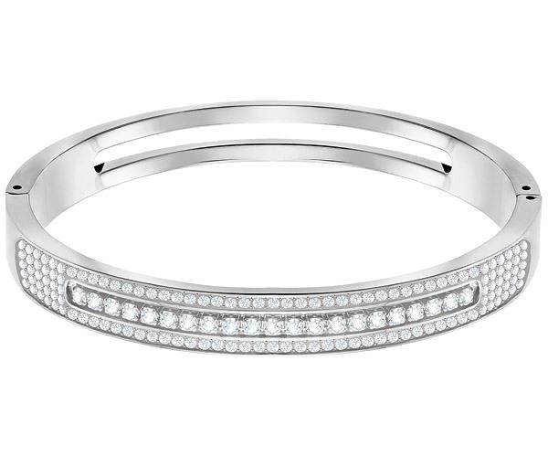 Swarovski Swarovski Live Wide Bangle, White, Stainless Steel White Stainless Steel