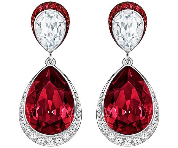 Swarovski Swarovski Feel Pierced Earrings Red Rhodium-plated