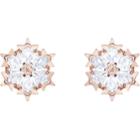 Swarovski Magic Pierced Earrings, White, Rose Gold Plating