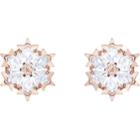 Swarovski Magic Pierced Earrings, White, Rose Gold Plating