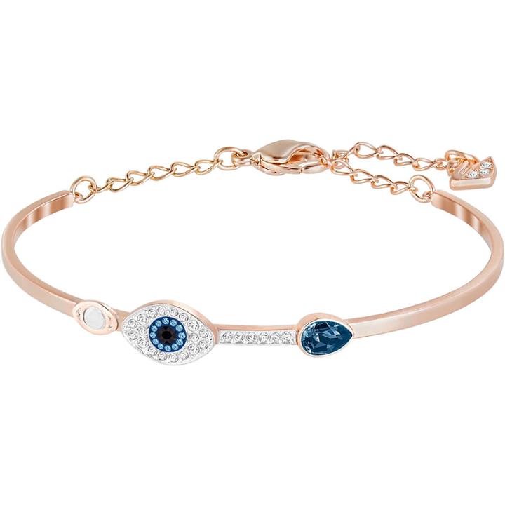 Swarovski Duo Evil Eye Bangle, Blue, Mixed Plating