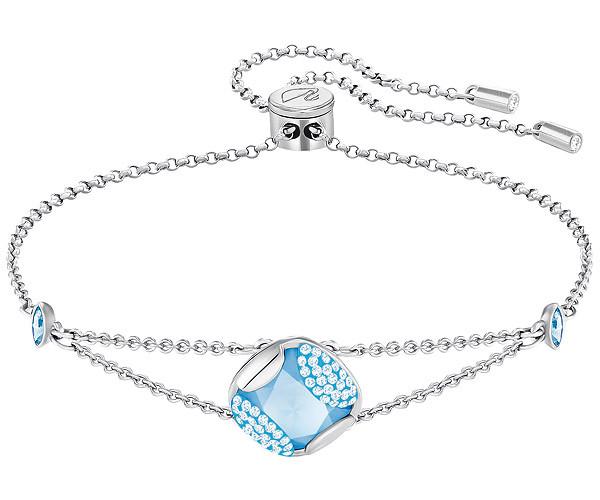 Swarovski Swarovski Heap Cushion Bracelet, Blue, Rhodium Plating Dark Multi Rhodium-plated