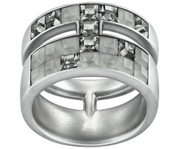 Swarovski Swarovski Atelier Swarovski By Viktor And Rolf, Frozen Crystals Wide Ring Gray Rhodium-plated