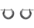 Swarovski Swarovski Stone Pierced Earrings, Small, Black, Rhodium Plating Teal Rhodium-plated