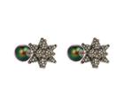 Swarovski Swarovski Kalix Double Stud Pierced Earrings, Ruthenium Plating Green