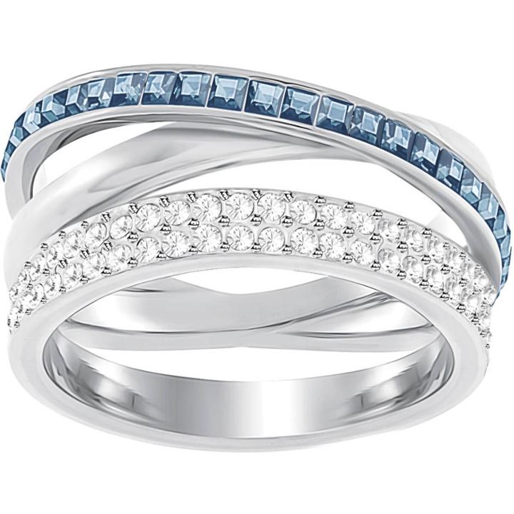 Swarovski Hero Ring, Blue, Rhodium Plating