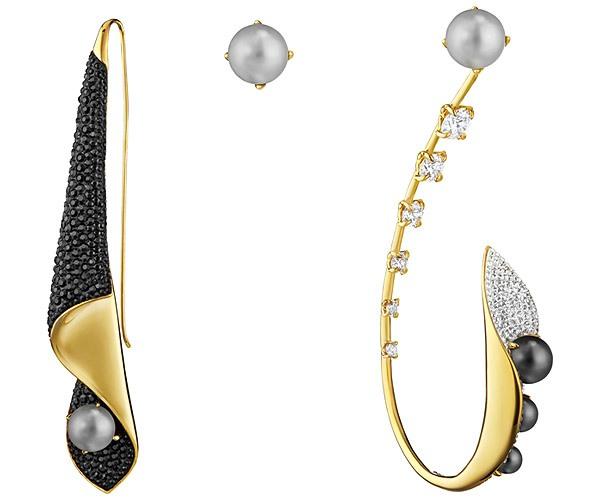 Swarovski Swarovski Most Pierced Earrings, Multi-colored, Gold Plating Dark Multi Gold-plated