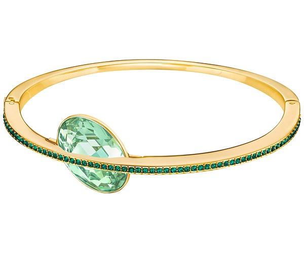 Swarovski Swarovski Land Of Hope Bangle, Green, Gold Plating Green Gold-plated