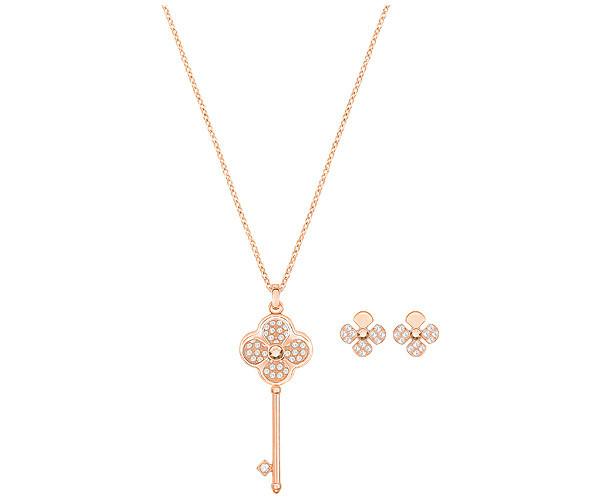 Swarovski Swarovski Hall Set, White, Rose Gold Plating Light Multi Rose Gold-plated