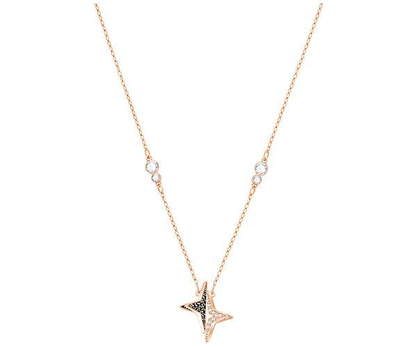 Swarovski Swarovski Halve Pendant, Black, Rose Gold Plating Teal Rose Gold-plated