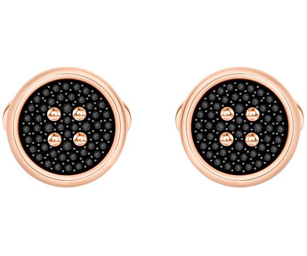Swarovski Swarovski Gentleman Cuff Links, Gray, Rose Gold Plating Gray Rose Gold-plated