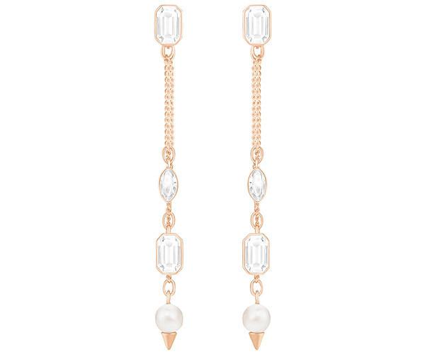 Swarovski Swarovski Gangster Pierced Earring Jackets, White White Rose Gold-plated