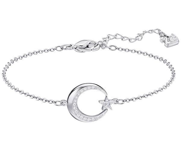 Swarovski Swarovski Crescent And Star Bracelet, White, Rhodium Plating White Rhodium-plated