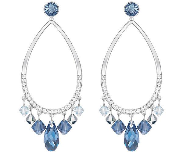 Swarovski Swarovski Tosha Pierced Earrings, Multi-colored, Rhodium Plating Dark Multi Rhodium-plated