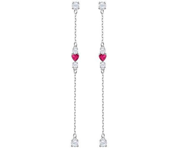 Swarovski Swarovski Love Pierced Earrings, White, Rhodium Plating White Rhodium-plated