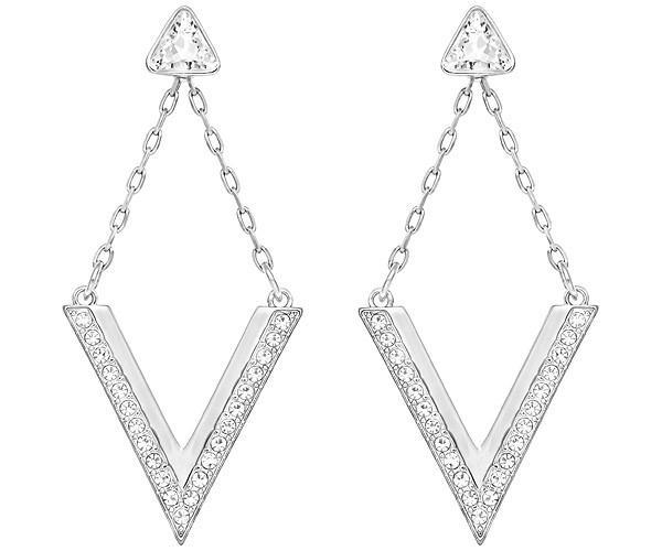 Swarovski Swarovski Delta Pierced Earrings, White White Rhodium-plated