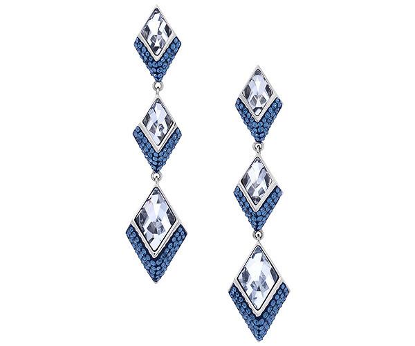 Swarovski Swarovski Atelier Swarovski Core Collectionira Pierced Earrings Teal Rhodium-plated