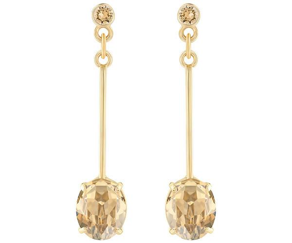 Swarovski Swarovski Elena Simple Pierced Earrings Orange Gold-plated
