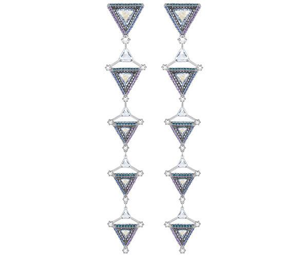Swarovski Swarovski Hologram Pierced Earrings, Multi-colored, Mixed Plating Light Multi