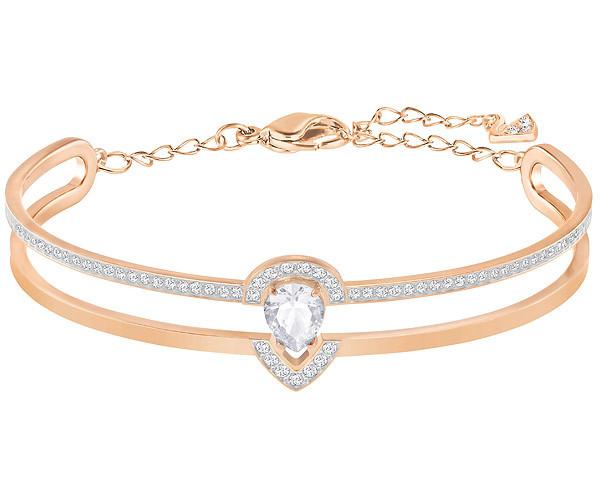 Swarovski Swarovski Gallery Pear Bangle, White, Rose Gold Plating White Rose Gold-plated