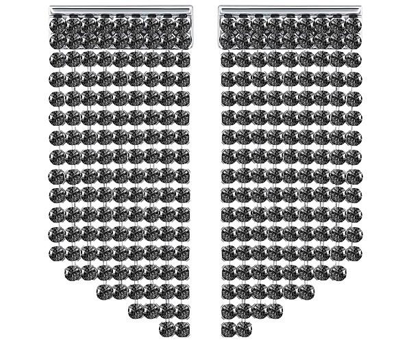Swarovski Swarovski Fit Short Pierced Earrings, Gray, Palladium Plating Gray Rhodium-plated