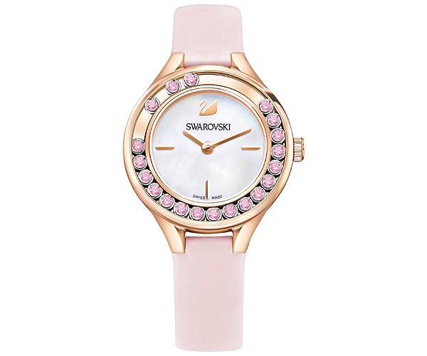 Swarovski Swarovski Lovely Crystals Mini Watch, Leather Strap, Pink, Rose Gold Tone White Rose Gold-plated