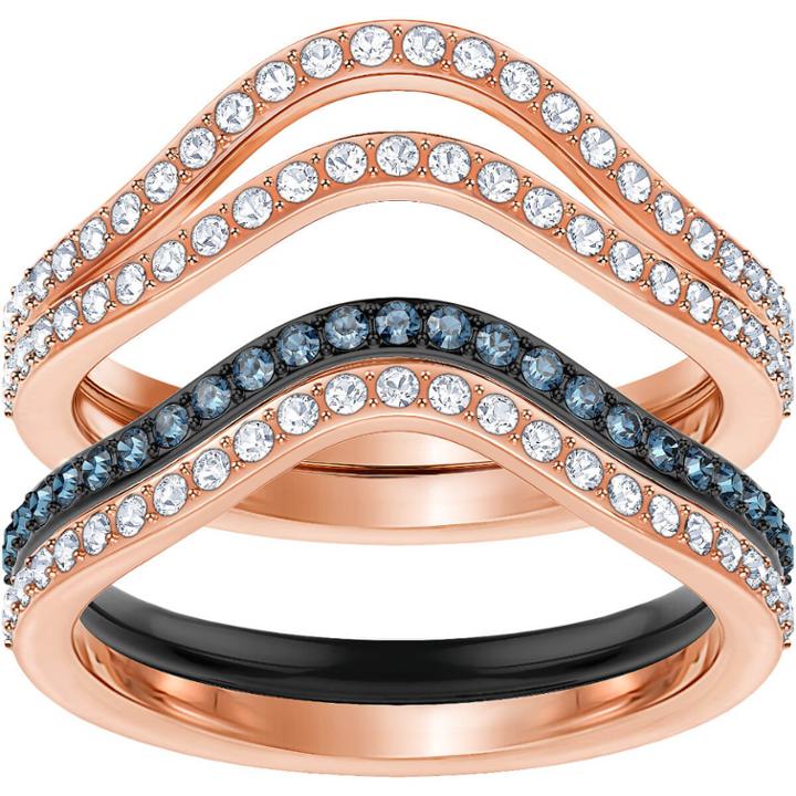 Swarovski Lemon Ring Set, Blue, Mixed Plating