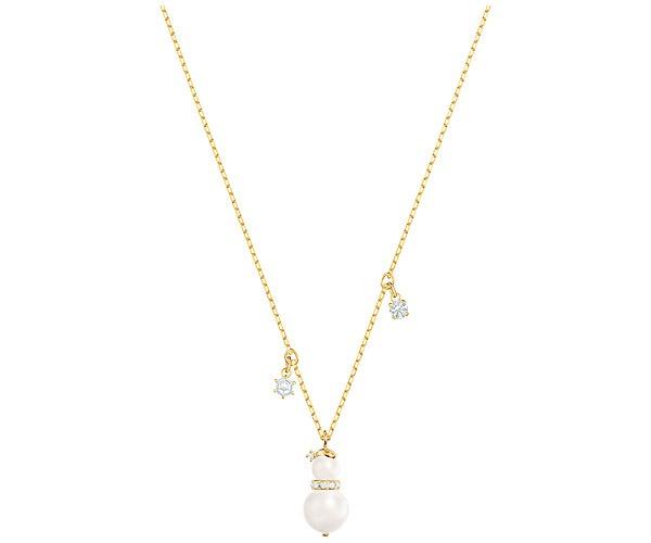 Swarovski Swarovski Little Snowman Pendant, White, Gold Plating White Gold-plated