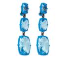 Swarovski Swarovski Jewel-y Mchue-y Chandelier Pierced Earrings, Light Blue Matt Varnish Aqua Rhodium-plated