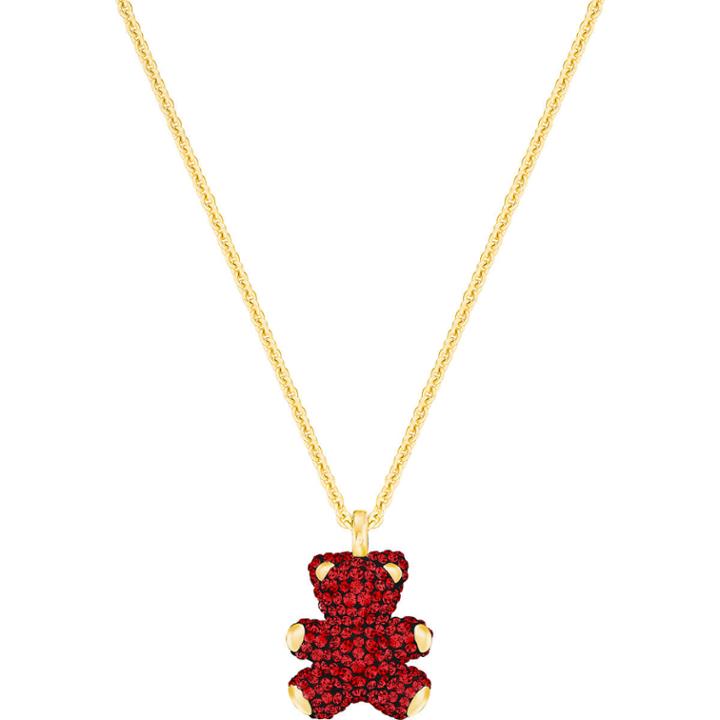 Swarovski Teddy 3d Pendant, Red, Gold Plating