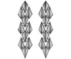 Swarovski Swarovski Ground Pierced Earrings, White, Ruthenium Plating White Rhodium-plated
