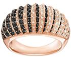 Swarovski Swarovski Luxury Domed Ring, Black, Rose Gold Plating Teal Rose Gold-plated