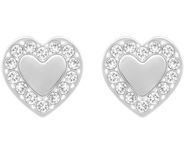 Swarovski Swarovski Heart Micro Pierced Earrings White Rhodium-plated
