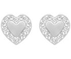 Swarovski Swarovski Heart Micro Pierced Earrings White Rhodium-plated