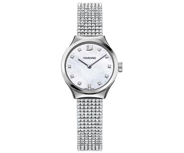 Swarovski Swarovski Dreamy Watch, Crystal Mesh Strap, White, Silver Tone White Stainless Steel