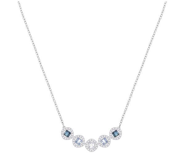 Swarovski Swarovski Angelic Square Necklace, Blue, Rhodium Plating Dark Multi Rhodium-plated