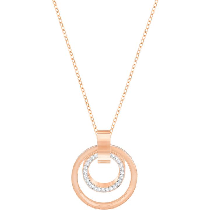 Swarovski Hollow Pendant, Medium, White, Rose Gold Plating