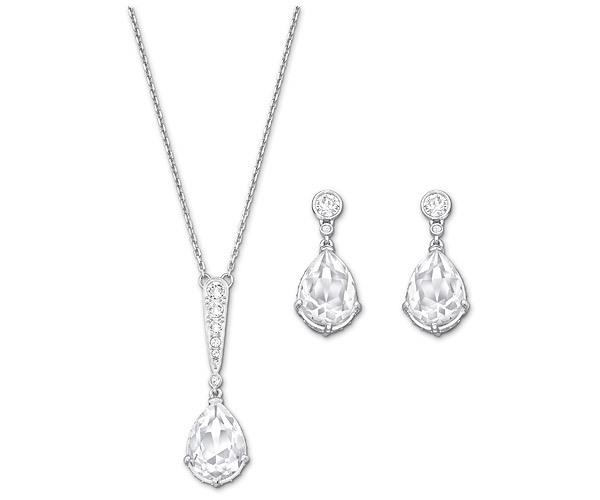 Swarovski Swarovski Vintage Set, White, Rhodium Plating White Rhodium-plated