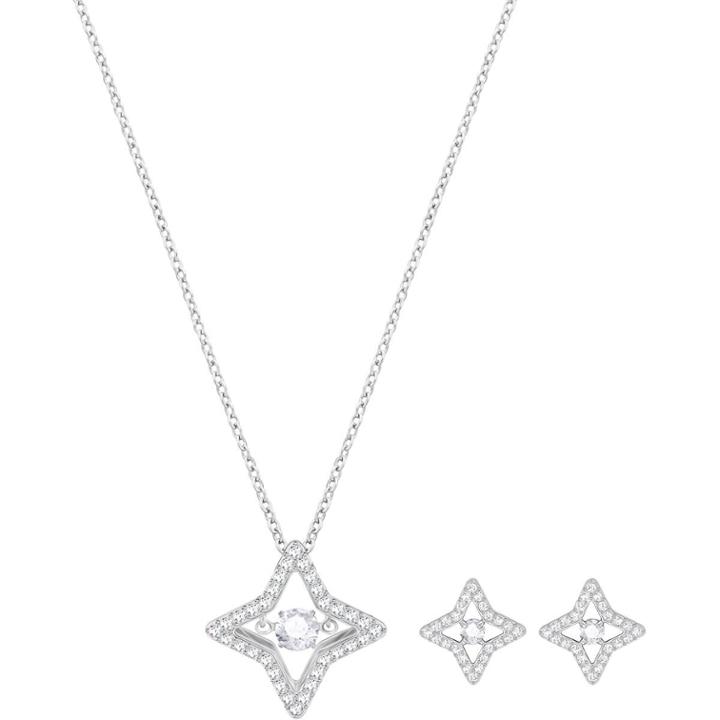 Swarovski Sparkling Dance Star Set, Small, White, Rhodium Plating