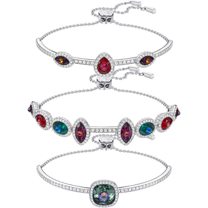 Swarovski Luminous Fairy Bangle, Multi-colored, Rhodium Plating