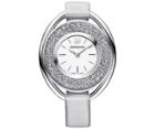 Swarovski Swarovski Crystalline Oval Watch, Fabric Strap, Gray, Silver Tone Gray Stainless Steel