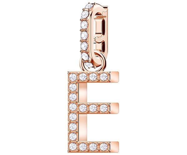 Swarovski Swarovski Swarovski Remix Collection Charm E, White, Rose Gold Plating White Rose Gold-plated