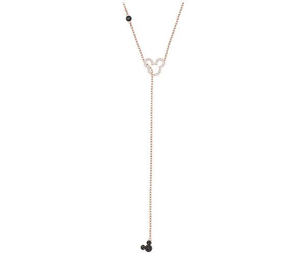 Swarovski Swarovski Mickey & Minnie Y Necklace, Multi-colored, Rose Gold Plating White Rose Gold-plated