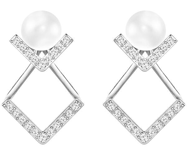 Swarovski Swarovski Edify Pierced Earrings White Rhodium-plated
